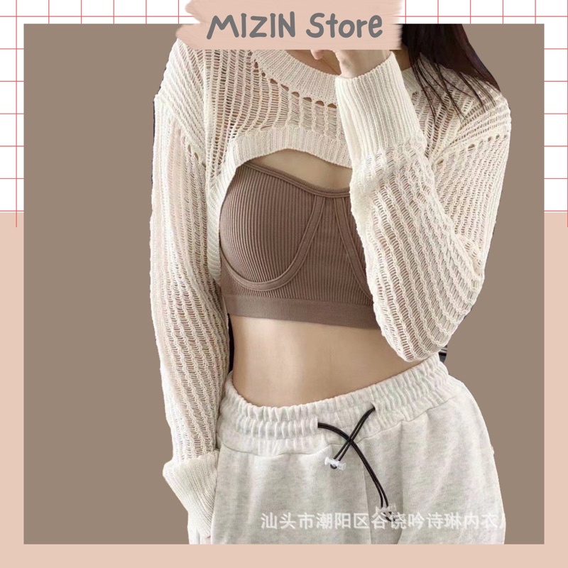 【Mizinstore】 Áo Bra Có Mút Chất Tăm Phong Cách Thể Thao Năng Động