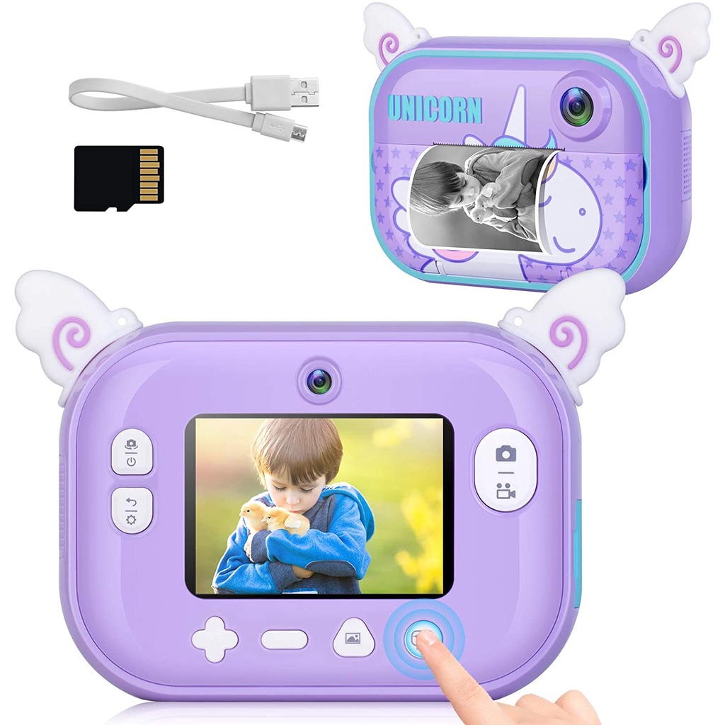 Máy chụp ảnh lấy ngay Kids Camera kèm giấy in ảnh và thẻ nhớ - 4 in 1 kết nối wifi, quay video, chụp ảnh, in ảnh