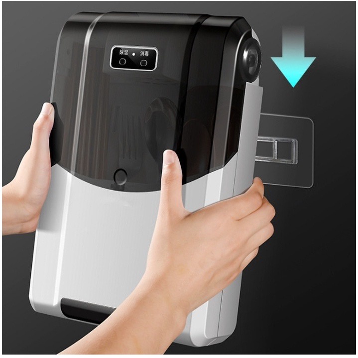 Máy sấy khử khuẩn đũa muỗng treo tường, máy sấy đũa muỗng bằng tia UV, hộp đựng đũa thìa