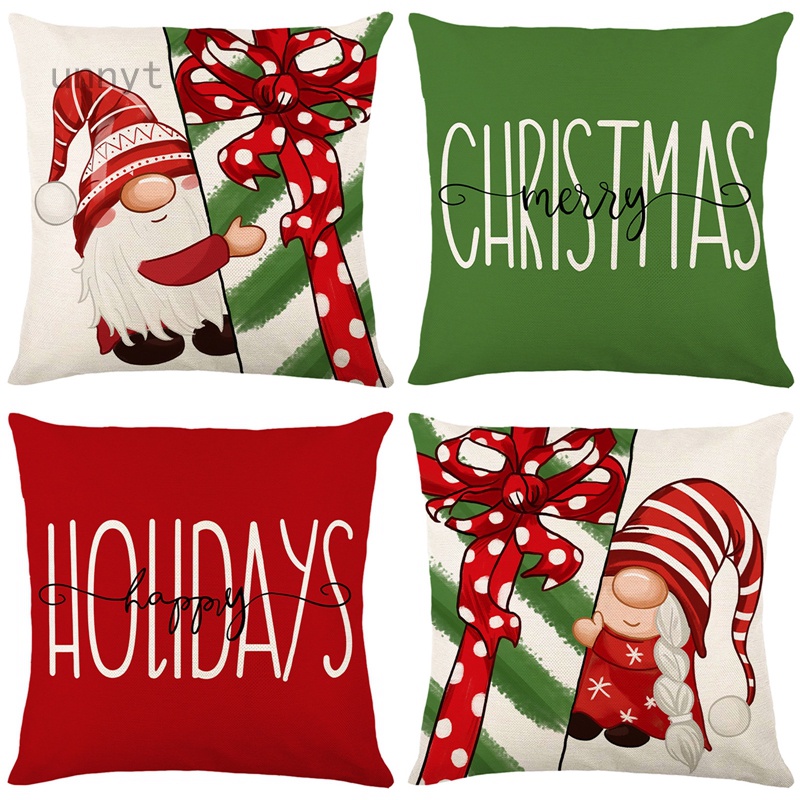 1 Vỏ Gối Vuông In Hình Ông Già Noel Trang Trí Nhà Cửa