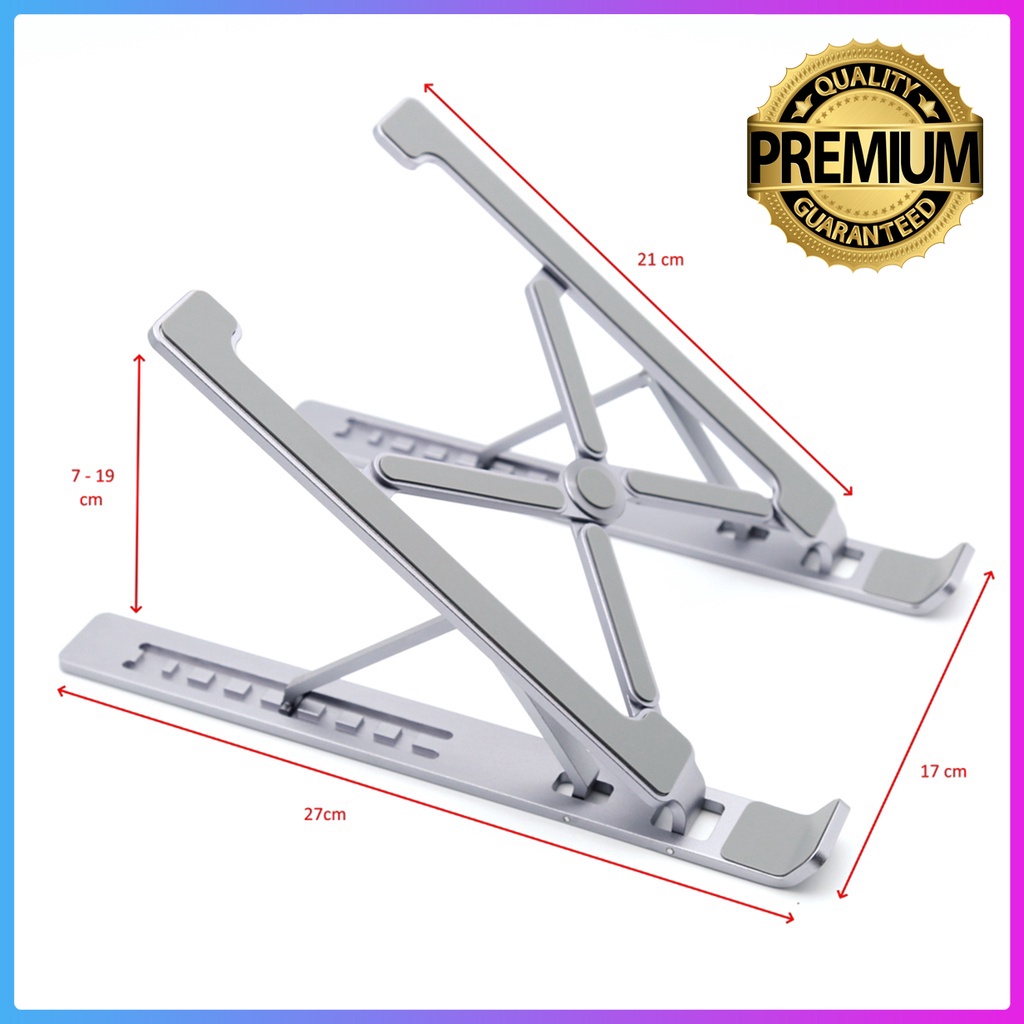Giá đỡ Laptop, Macbook hợp kim nhôm siêu chắc, kệ đỡ Laptop nhôm, đế tản nhiệt kê Laptop cao cấp PL1 có thể gấp gọn