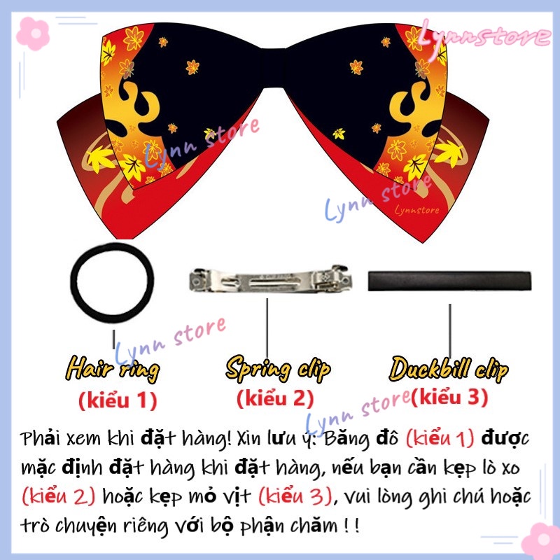 Hoạt hình Genshin Tác động Venti HuTao Lumine Aether Zhongli Raiden Shogun Bowknot Kẹp tóc Lolita Kẹp tóc Đạo cụ Cosplay Cô gái Phụ nữ Kawaii Phụ kiện tóc
