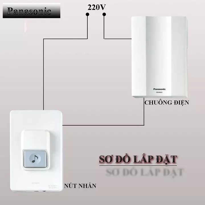 Bộ Chuông cửa Panasonic - Chuông báo điện EBG888 + Nút ấn