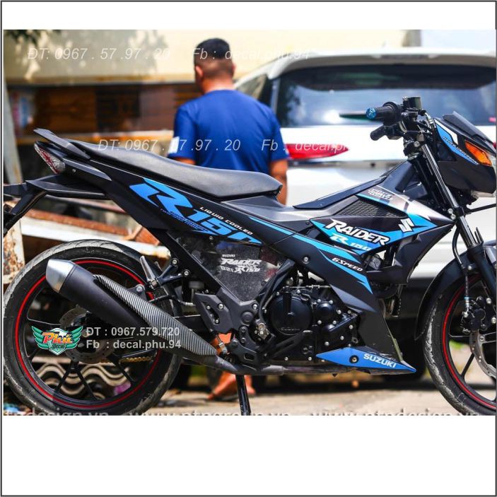 Tem Rời Raider Xanh đen nhám (C)