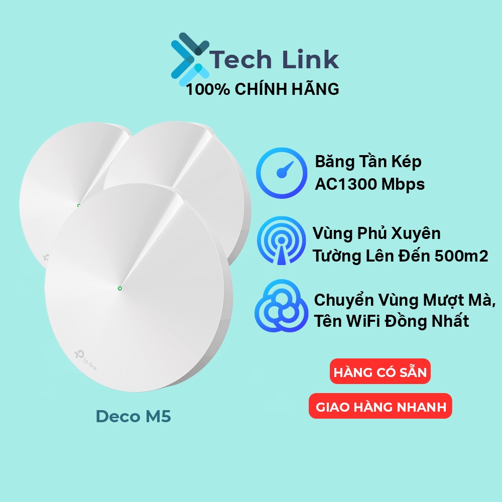 [Hỏa tốc] Hệ Thống Wi-Fi Mesh TP-Link Deco M5 Dành Cho Gia Đình Chuẩn AC1300 | BigBuy360 - bigbuy360.vn