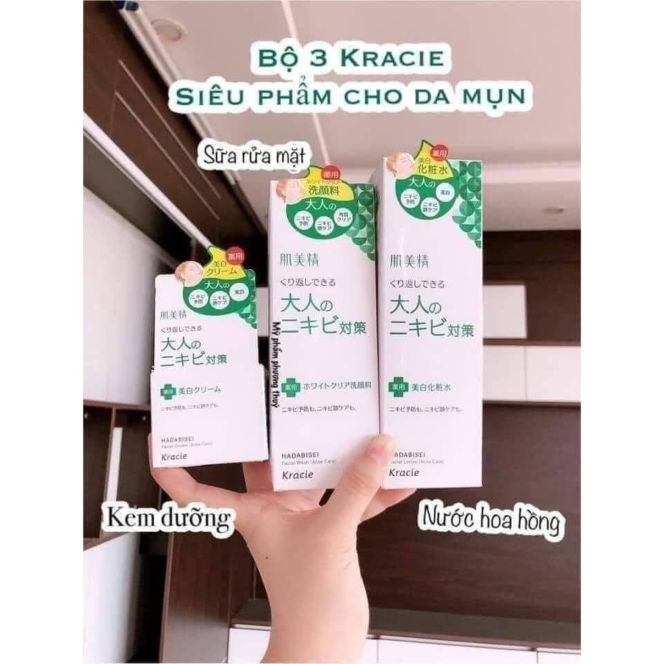 Bộ sản phẩm Kracie Hadabisei dưỡng da giảm mụn Nhật Bản