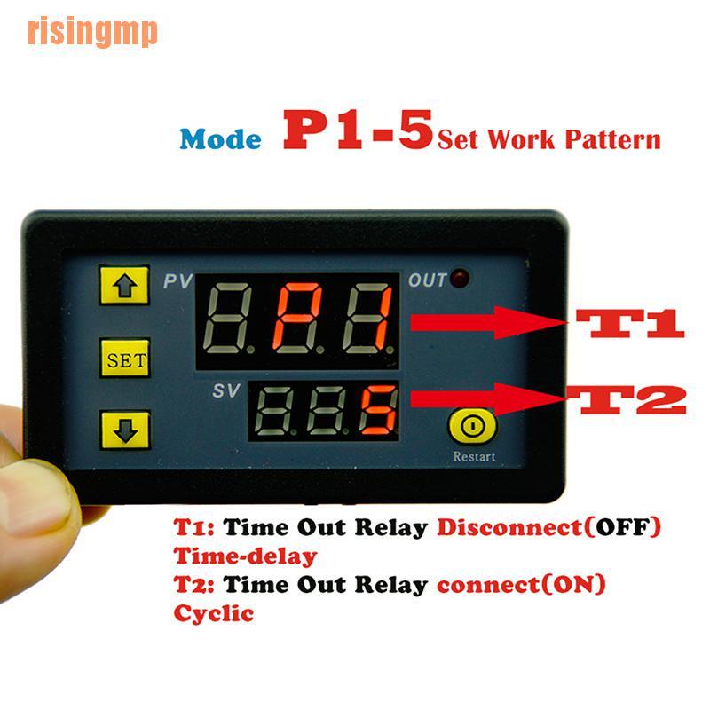 Module relay hẹn giờ màn hình kỹ thuật số DC 12V 20A 1500W 0-999h
