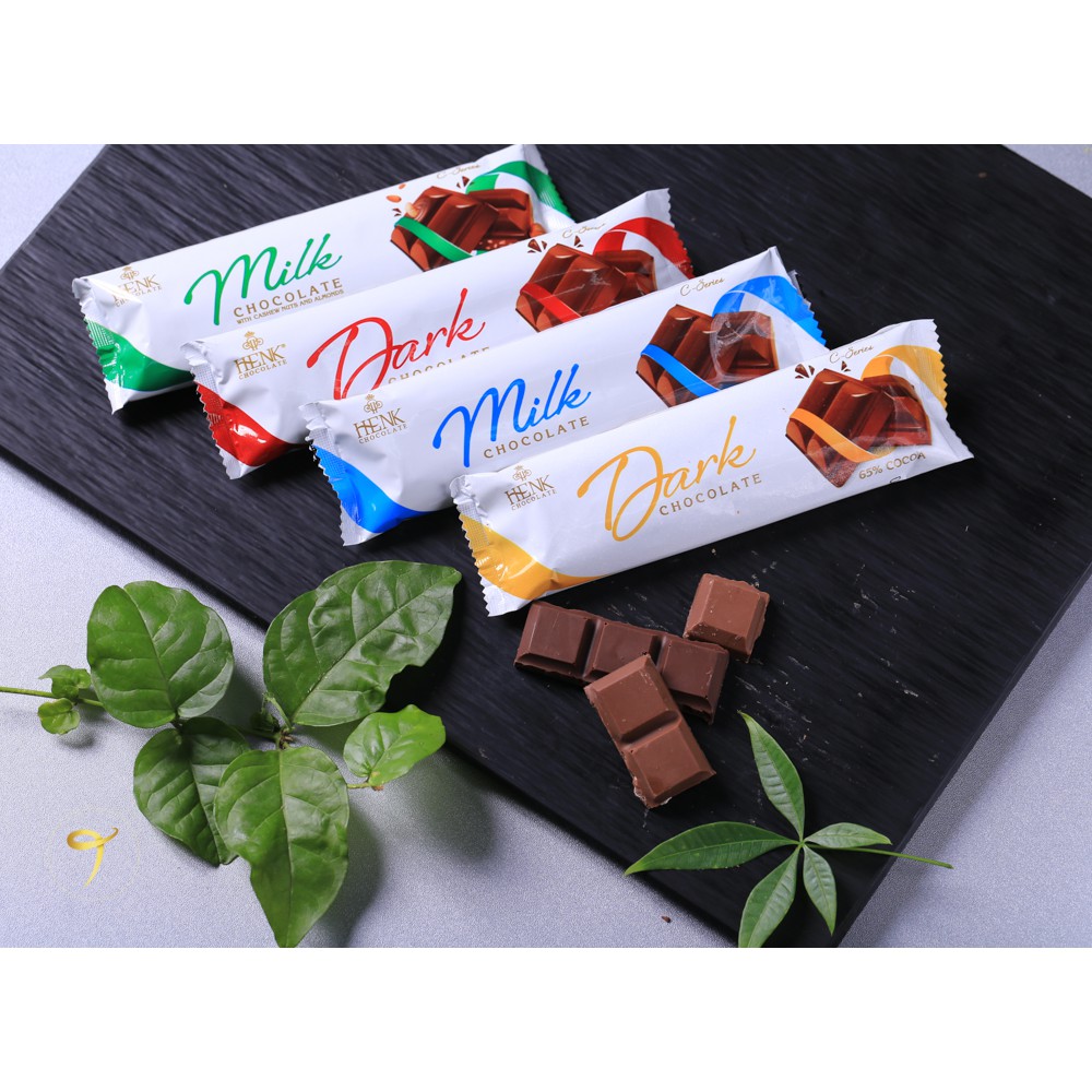 Socola thanh 40g Đen (65%) | Henk Chocolate