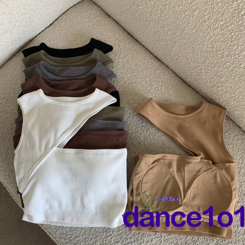 dance1o1-Women Solid Color Skinny Version Irregular Tanks Tops