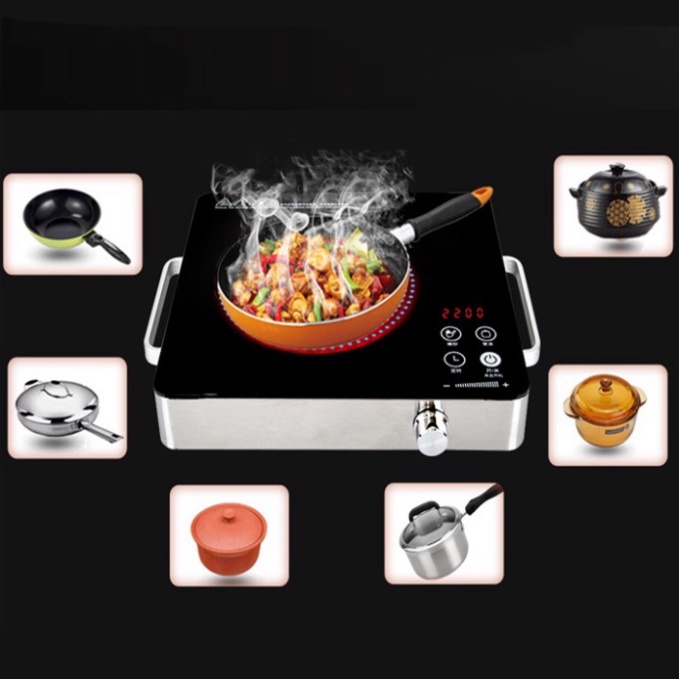 Bếp điện từ hồng ngoại Sokany cao cấp 2200W không kén nồi, bảng điều khiển bằng Gốm cao cấp