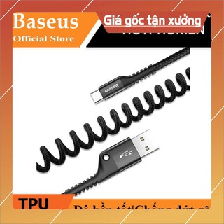 Dây cáp sạc lò xo Baseus Spring Type-C 1m - Hàng chính hãng(Hỗ trợ sạc nhanh, độ bền cao)