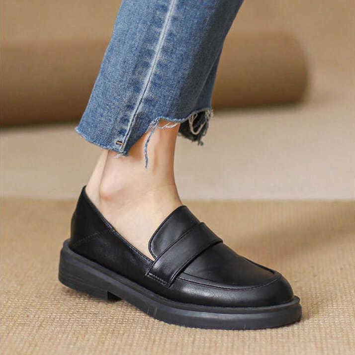 Giày Lười Nữ Da Thật Phong Cách Anh Quốc 2021 | BigBuy360 - bigbuy360.vn