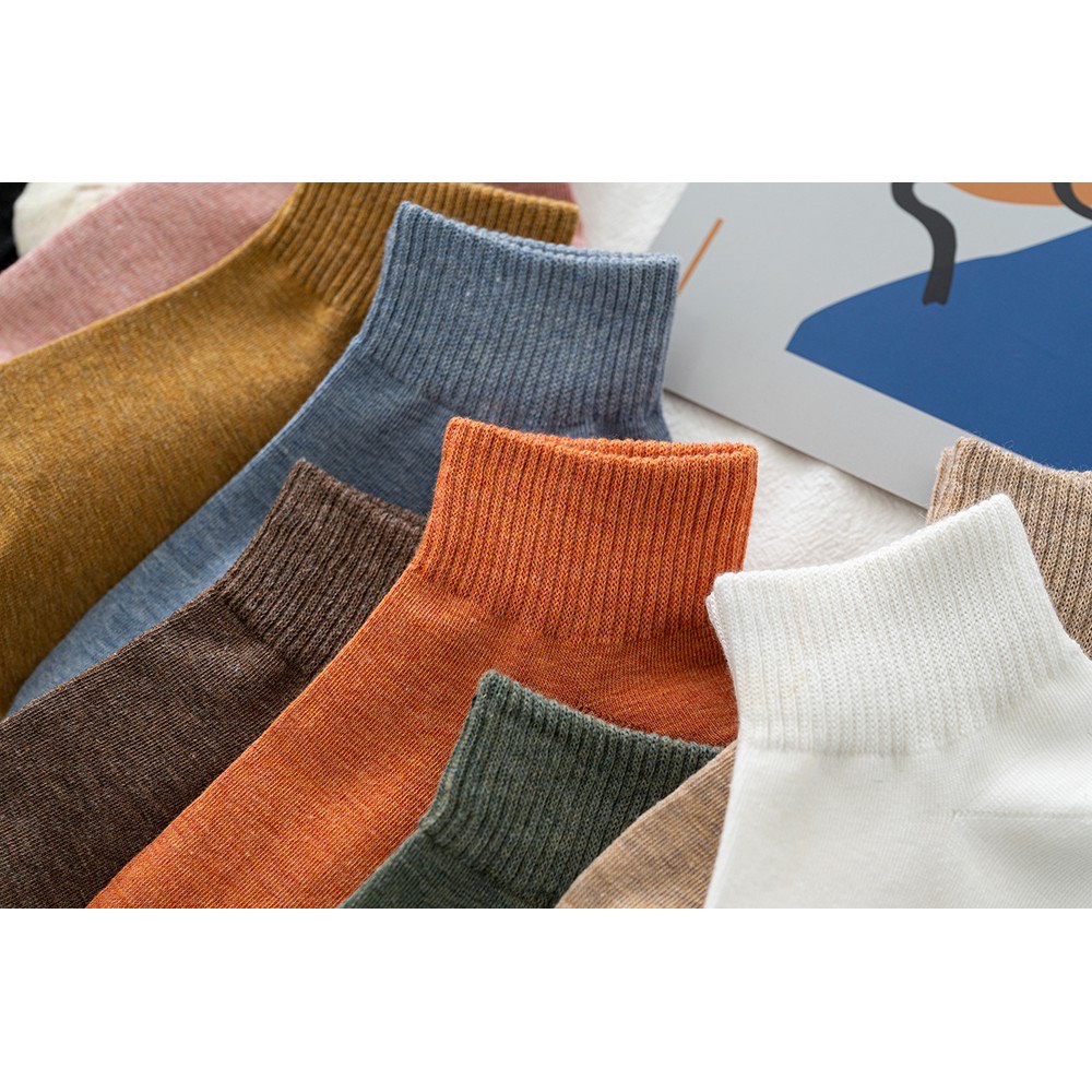 Sét 10 Đôi Vớ Tất Nữ Cotton Cổ Thấp, Muối Tiêu Xuất Nhật Chống Hôi Chân