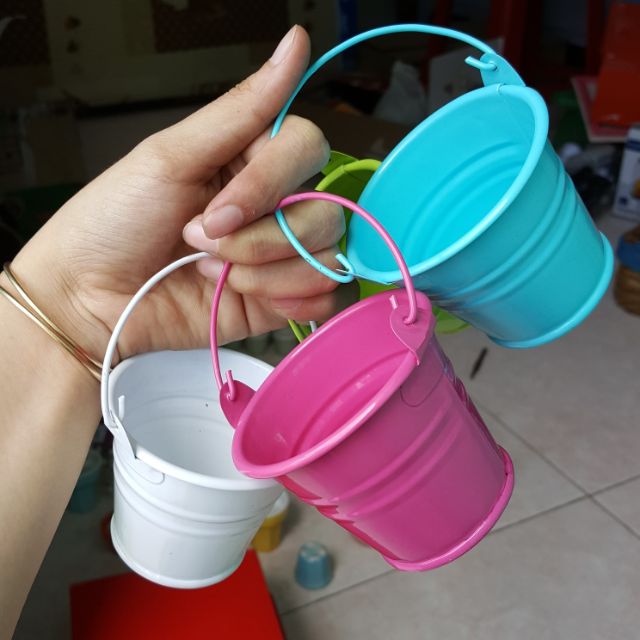 Xô nhỏ làm bình hoa handmade
