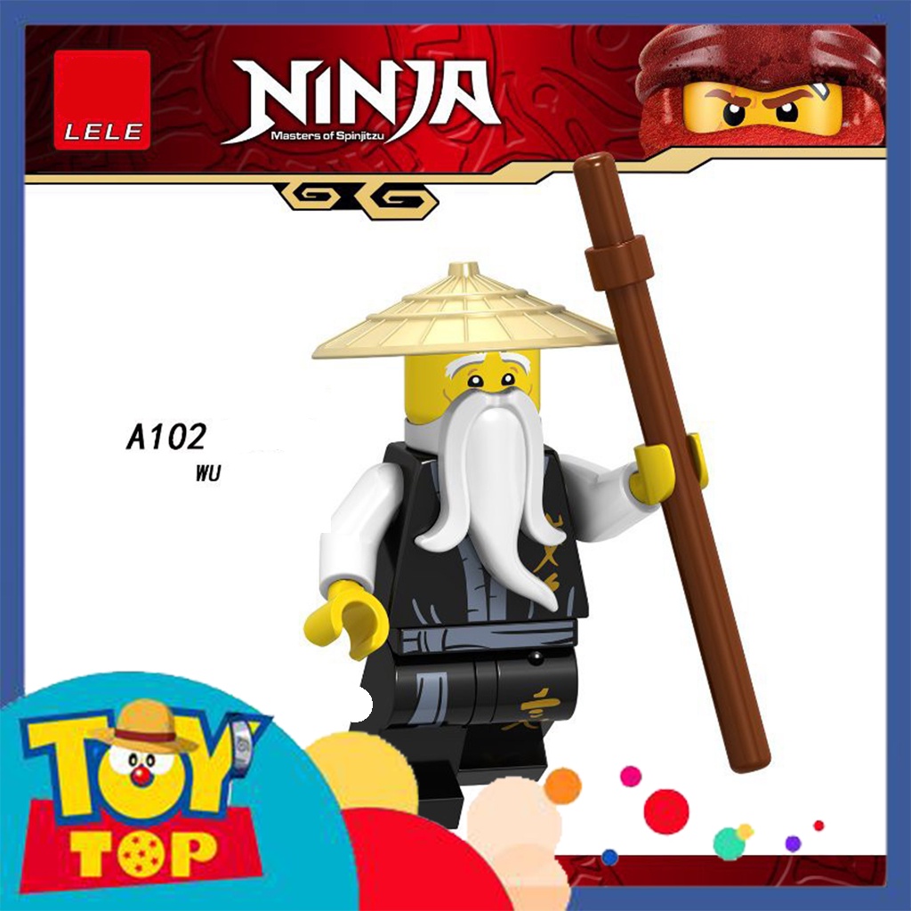 [Một con] Đồ chơi lắp ghép Ninja : Minifigure Ninjago nhân vật quái xương , Lloyd vàng , Overlord A098 A105