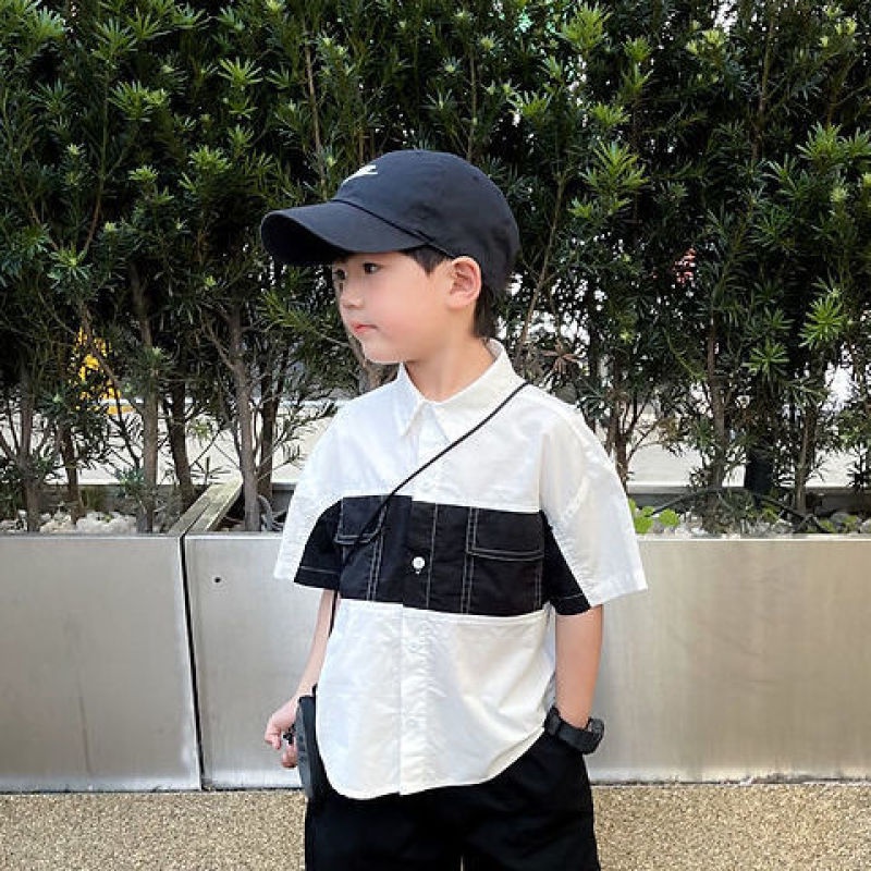 Áo sơ mi dáng rộng thời trang mùa hè độc đáo cho bé trai