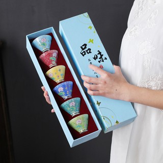 Bộ 6 chén uống trà gốm cảnh đức