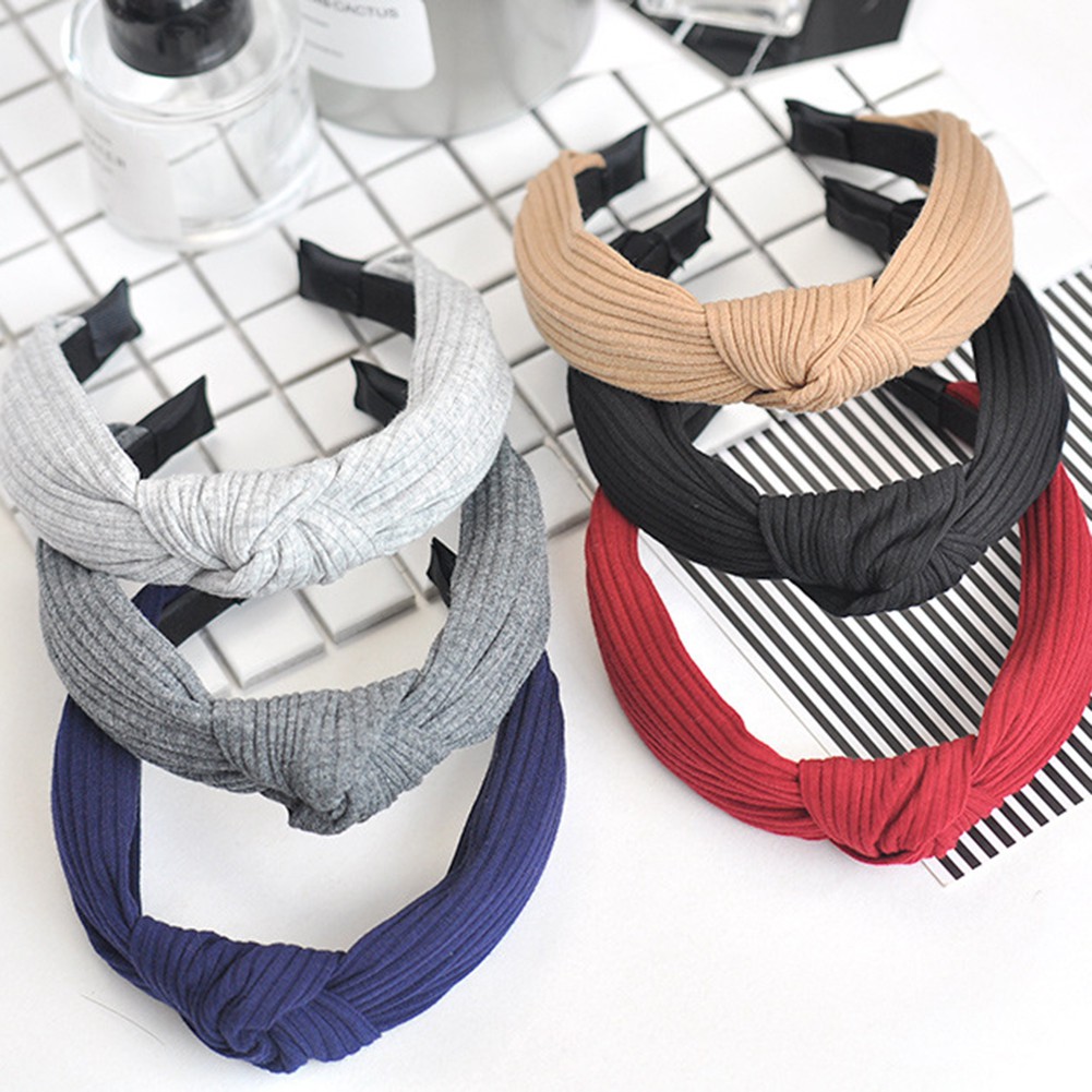 Cài tóc bản to thiết kế nút thắt thời trang cổ điển