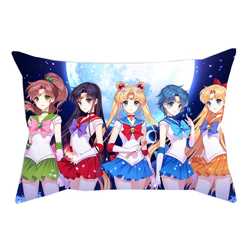 Sailor Moon Vỏ Gối Hình Chữ Nhật 30x50cm Họa Tiết Thủy Thủ Mặt Trăng Trang Trí Nội Thất Greet