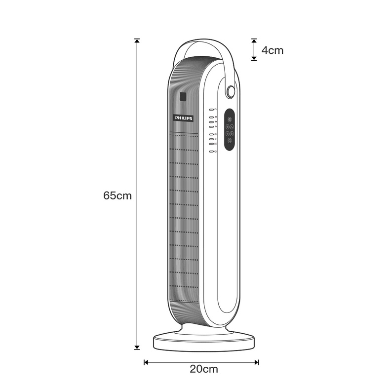 Quạt Sưởi Gốm Philips AHR2142FD Điện Tử Có Điều Khiển Từ Xa Công Suất 2000W Làm Ấm Phòng Nhanh
