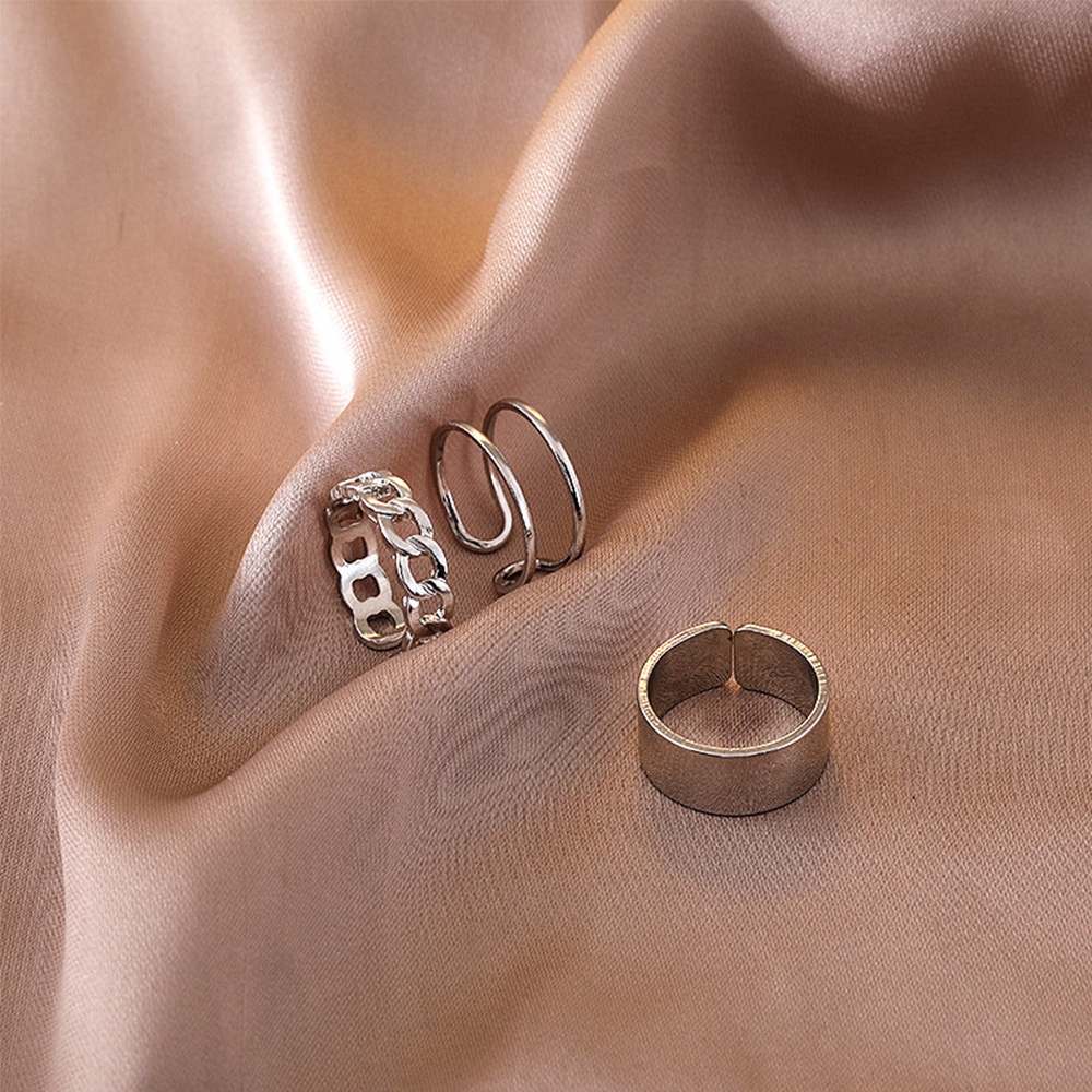 Set 3 nhẫn đeo tay kiểu dáng đơn giản phong cách Hàn Quốc cho nữ