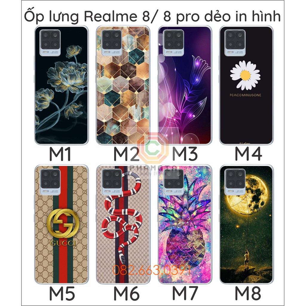 Ốp lưng Realme 8 / Realme 8 Pro dẻo trong in hình nhiều mẫu đẹp (p2)
