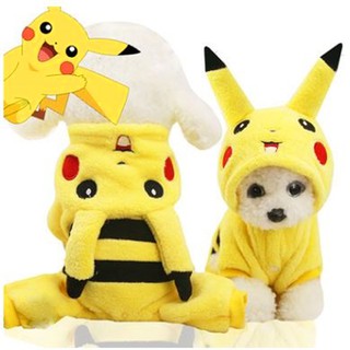 Quần Áo Chó Mèo - Hình Pikachu Dễ Thương Chất Liệu Ấm Áp