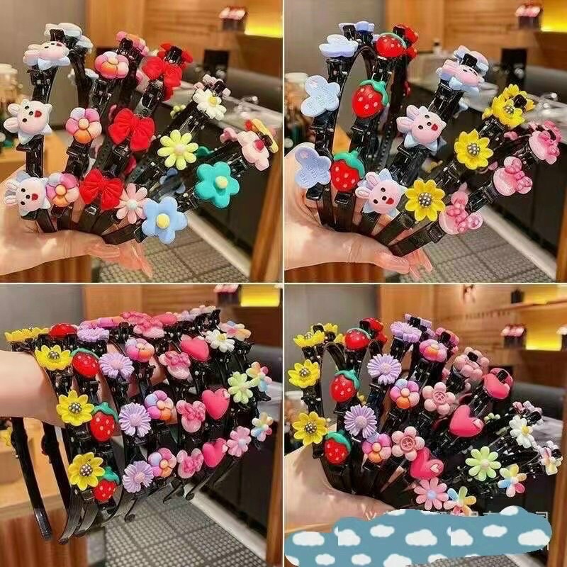 Bờm xược tóc Hàn Quốc đính hoa quả cho bé siêu cute