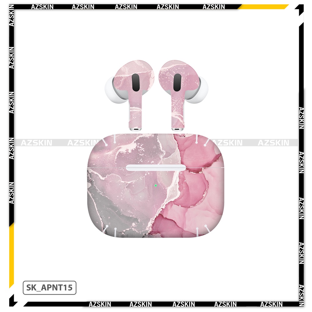 Miếng Dán Skin Airpods 1/2/3/Pro Vân Đá Hồng |SK_APNT15| Chất Liệu Nhập Khẩu, Chống Nước Bền Màu, Cắt CNC Dễ Dán Tại Nhà