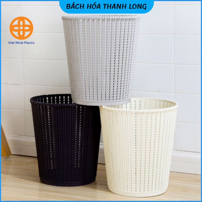 Sọt rác văn phòng nhựa đan mây Việt Nhật ❤️FREESHIP❤️Thùng rác văn phòng kiểu dáng hiện đại màu sắc nhã nhặn