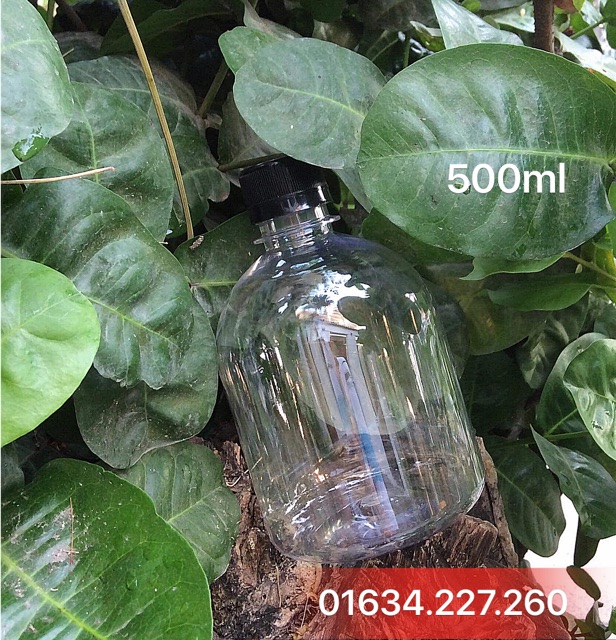 Chai nhựa pet tròn lùn 500ml đựng trà sữa