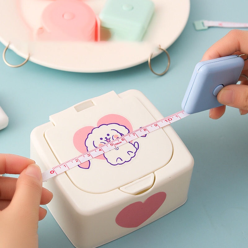 Thước Dây Mini 1.5M Bằng Da Kèm Móc Khóa Tiện Dụng