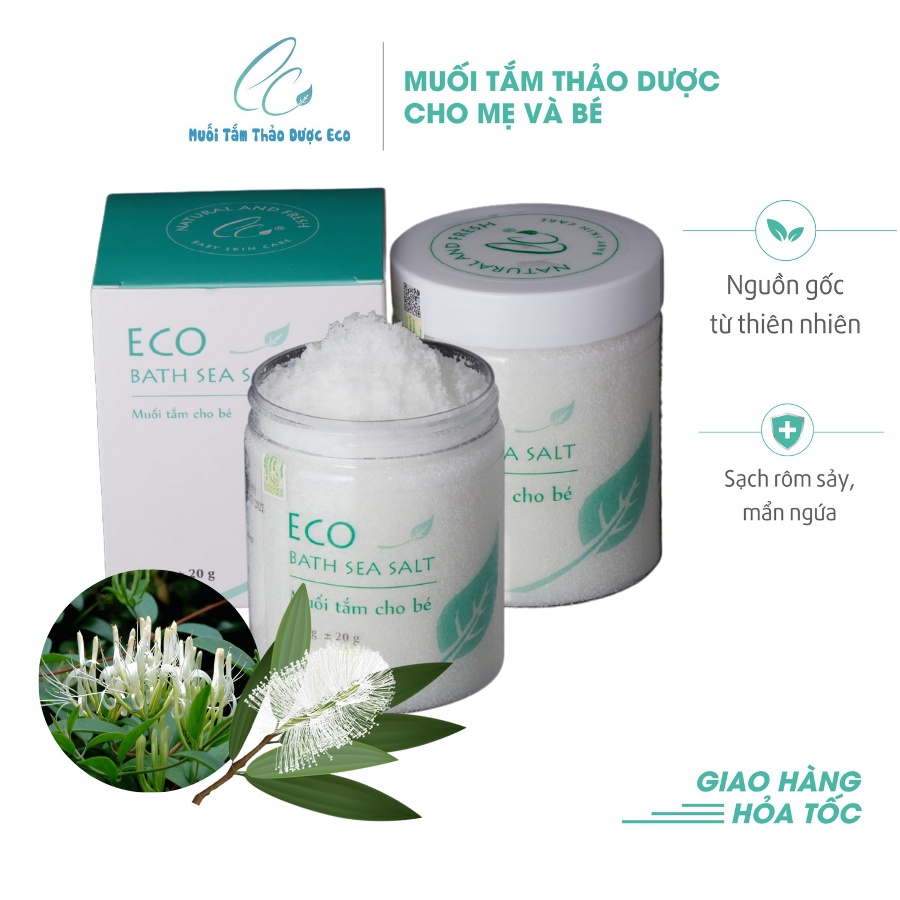 Combo 3 muối tắm Eco Sinh Dược 400g tặng 1 lọ muối tắm Eco Sinh Dược 200g