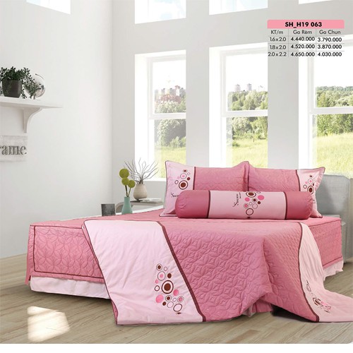 Bộ chăn ga gối cao cấp Sông Hồng SH19 063