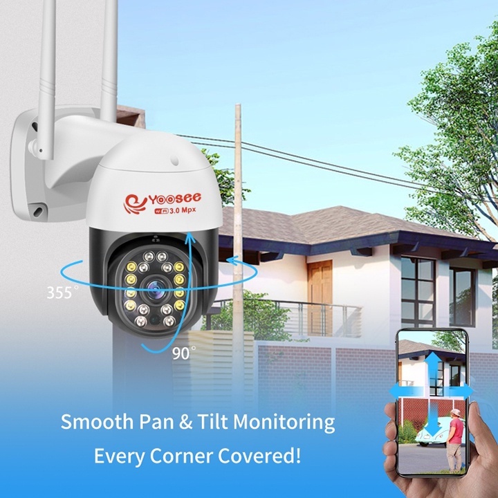 Camera giám sát IP Wifi YOOSEE Ngoài trời 3.0MP - Full HD - Quay đêm có màu, Đàm thoại 2 chiều, xoay 355 độ