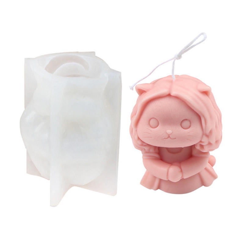 Khuôn silicone tạo hình làm nến hình chú mèo đáng yêu