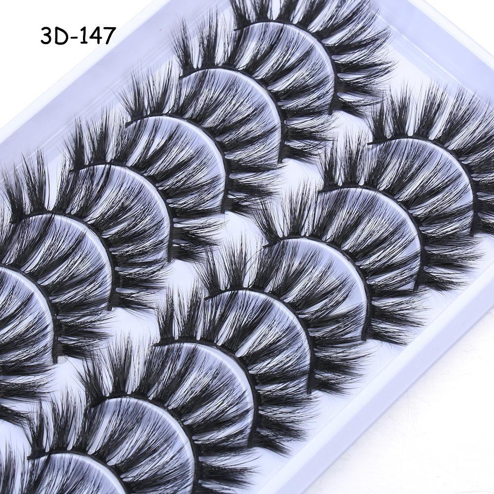 XIANTIN Set 10 Cặp Lông Mi Giả SKONHED Tạo Hiệu Ứng Trang Điểm 3D Tự Nhiên