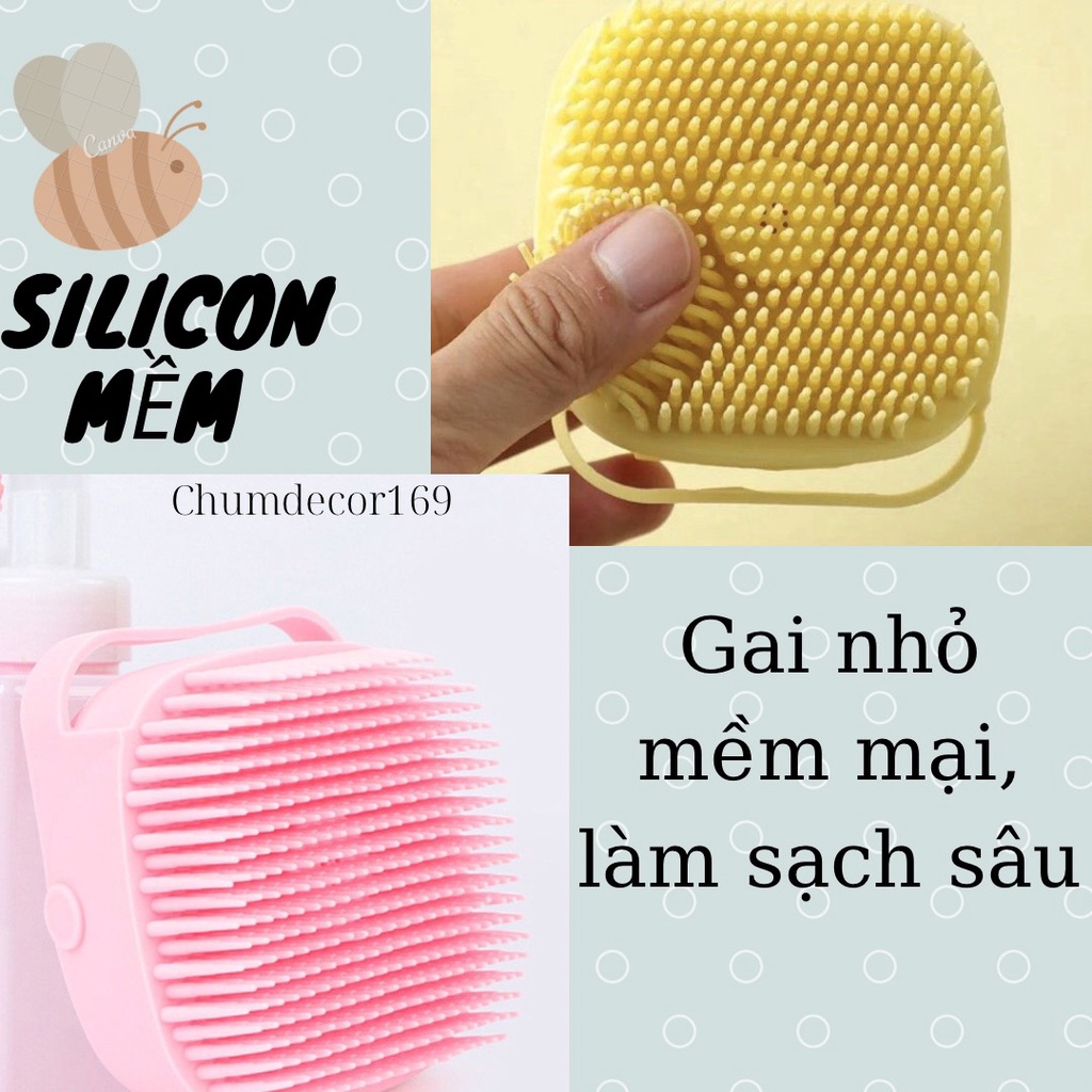 Bàn chải tắm chất liệu silicon tiện lợi 2in1 dùng cực thích E7