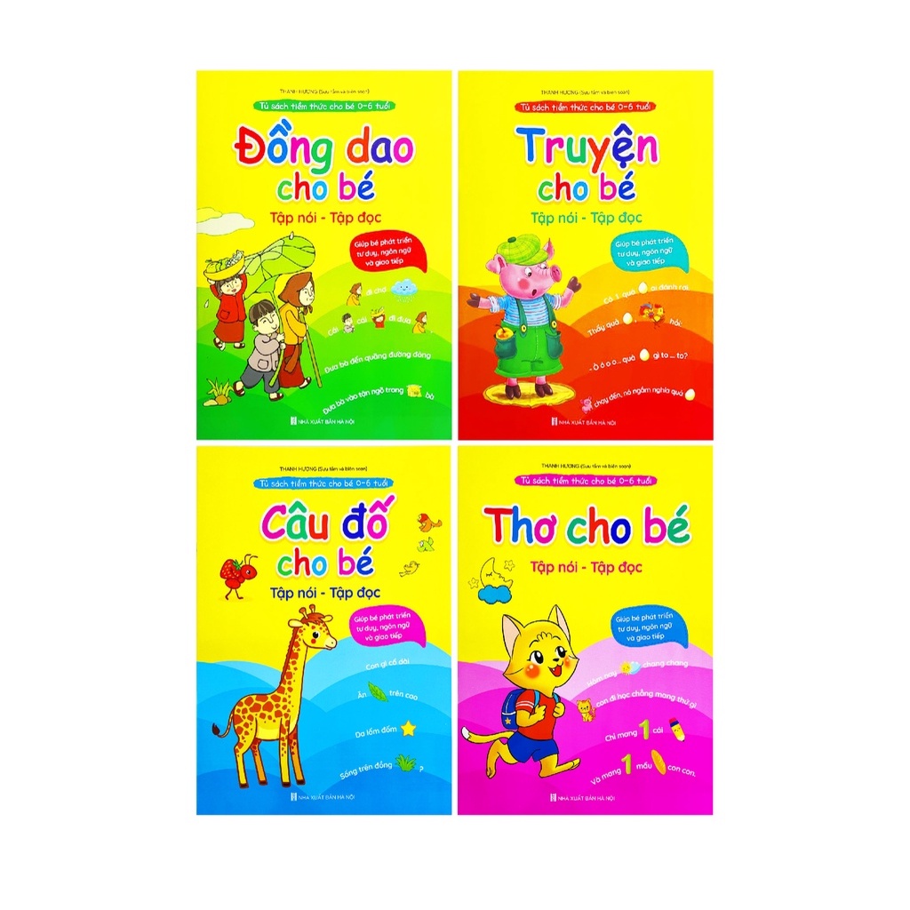 Sách Thơ truyện đồng dao câu đố truyện tiềm thức cho bé tập nói tập đọc Hải Anh Books