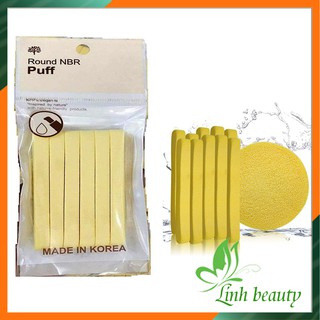 Bông nén rửa mặt round nbr puff hàn quốc