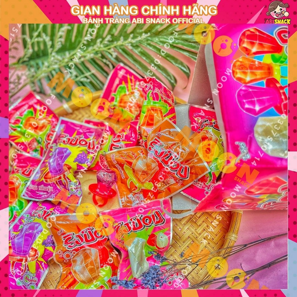 1 Gói kẹo nhẫn kim cương RingPop/HeartPop/DiaMond Pop/3 gấu Thái Lan ăn vặt bánh kẹo gói 10g