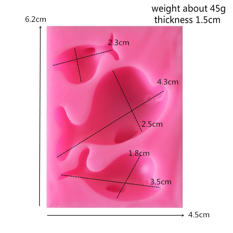 Khuôn Silicone Làm Bánh Tạo Hình Cá Heo 3D Độc Đáo Tiện Dụng