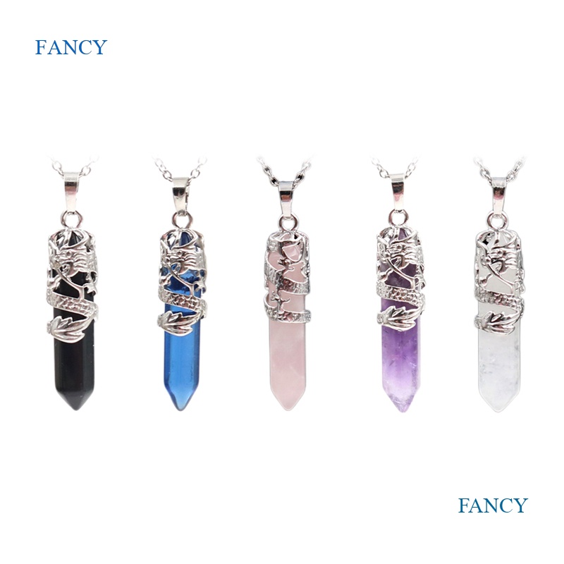 Vòng cổ Mặt Đá Thạch Anh Lục Giác Thời Trang