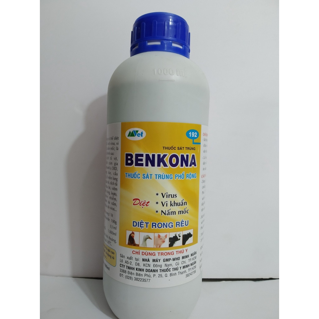 Phun, xịt sát trùng chuồng trại BENKONA   chai 100ML