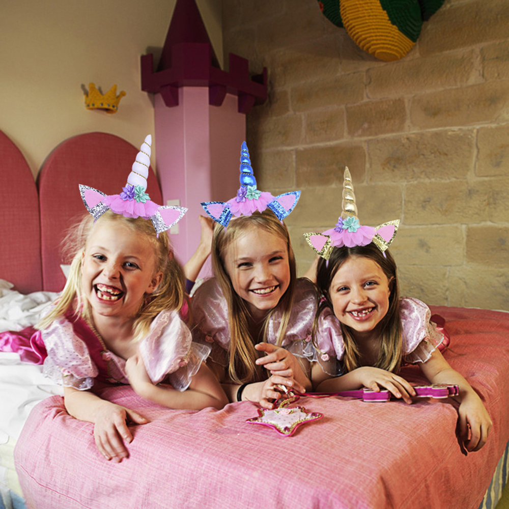 EPOCH 1 Băng Đô Hình Sừng Kỳ Lân Đính Hoa Dễ Thương Cho Bé