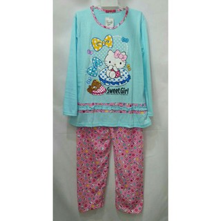 Bộ Đồ Ngủ Hình Hello kitty Đáng Yêu Cho Bé Gái 9-11 Tuổi