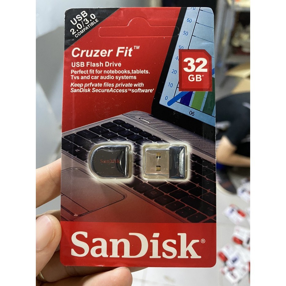 USB Sandisk Cruzer Fit 32GB &amp; 16GB - HÀNG NHẬP KHẨU- Bảo hành 5 năm !!!