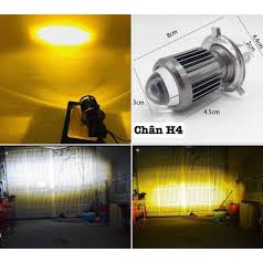 Pha led bi cầu 2 màu chân H4+M5 + XE ĐIỆN XE ZIP, XE SCR (cos vàng pha trắng)