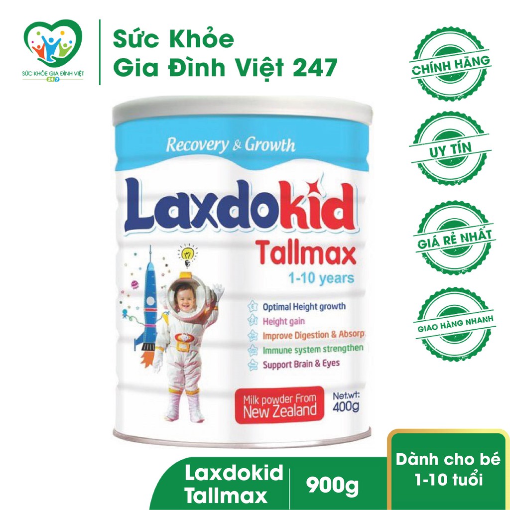 Sữa Laxdokid Tallmax 900g - Dành cho trẻ từ 1-10 tuổi