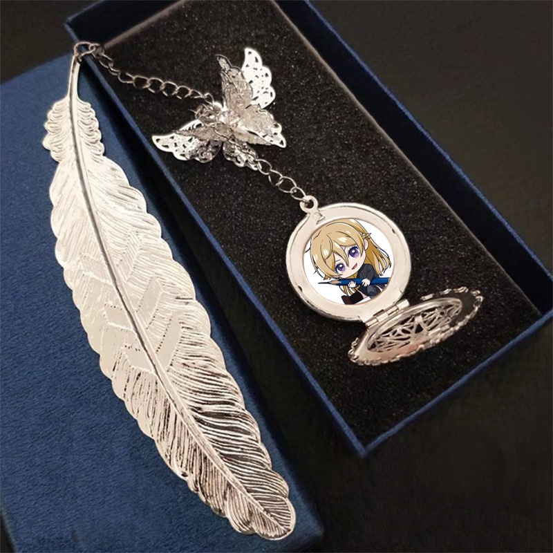 ( không kèm hộp ) Bookmark nhân vật BLUE PERIOD anime chbi lông vũ gắn điệp lá kim loại mỏng
